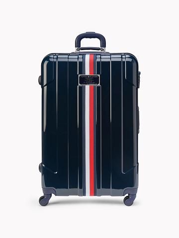 Női Tommy Hilfiger 28" Spinner suitcases Sötétkék | HU 672JPQ